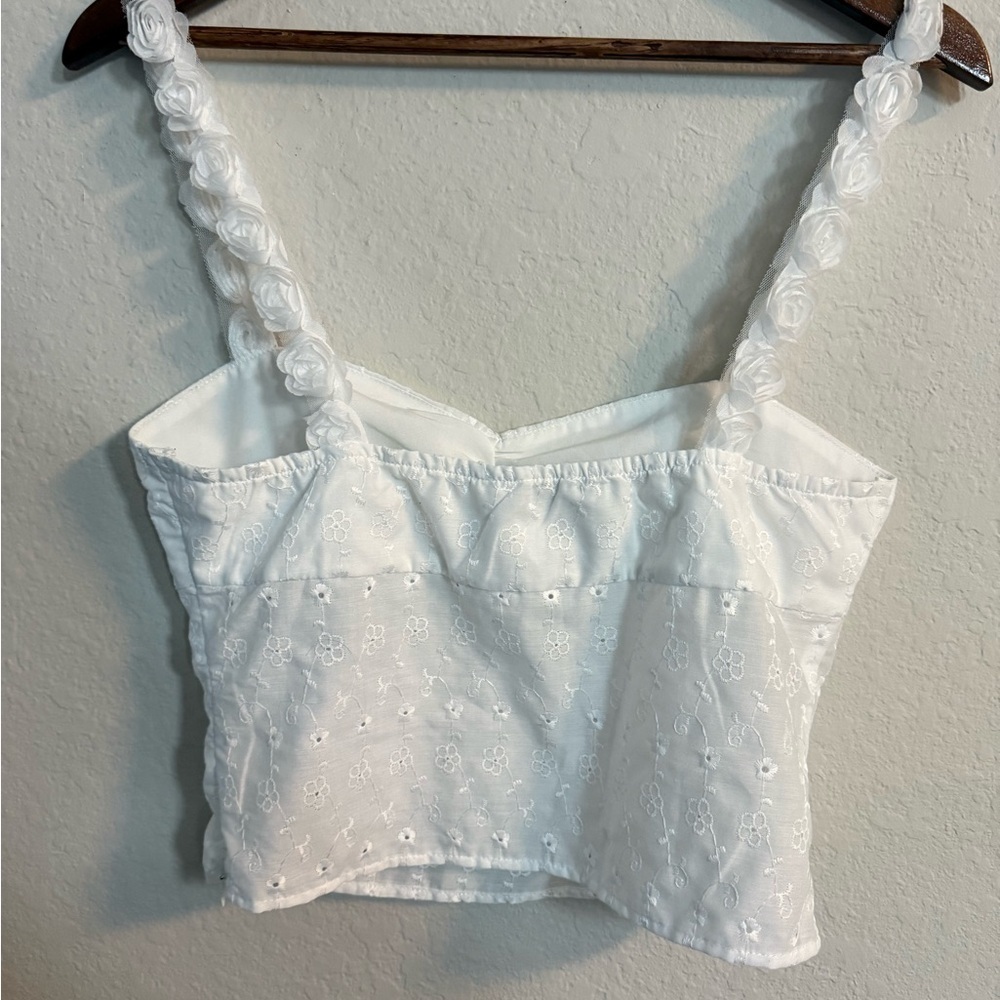 Princess Polly Franca White Floral Embroidered Women's Top - Picture 11 of 11